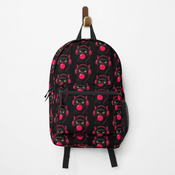 Item preview, Black Cat Bubblegum Headphones Sticker & Apparel designed and sold by Kittcatking.