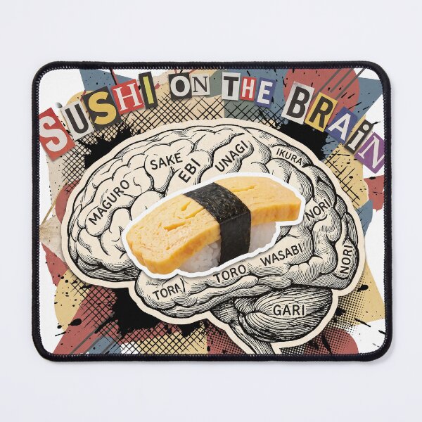 Item preview, Sushi Addiction Retro Collage | Japanese Food Lover Vintage Pop Art designed and sold by OzzFrequency.
