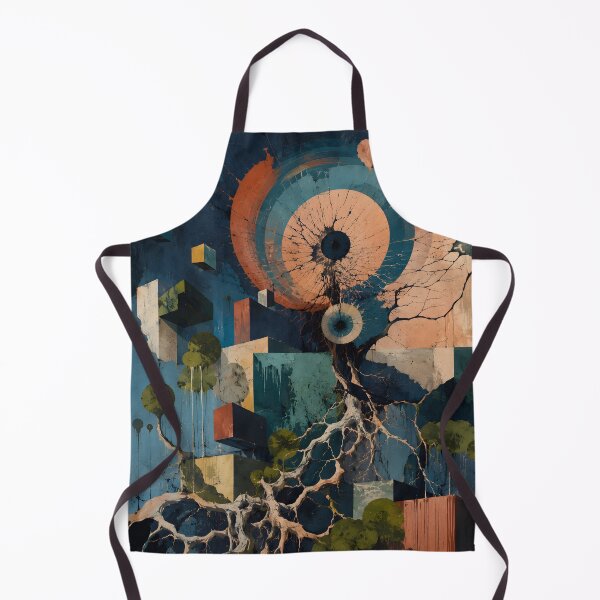 Item preview, Surreal Abstract Nature – Geometric Tree Roots & Modern Landscape in Blue and Orange designed and sold by GutyzDesignsES.