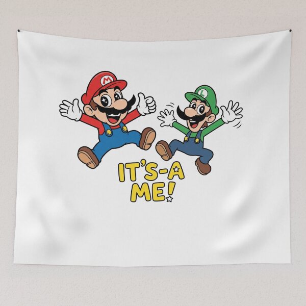 Item preview, Funny Mario and Luigi Jumping Retro Game Art - It's-a Me designed and sold by jhgjykuo.