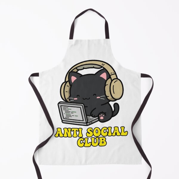 Item preview, Anti Social Club Cat Funny Introvert Laptop Black Cat Meme Sticker designed and sold by Fulaly.