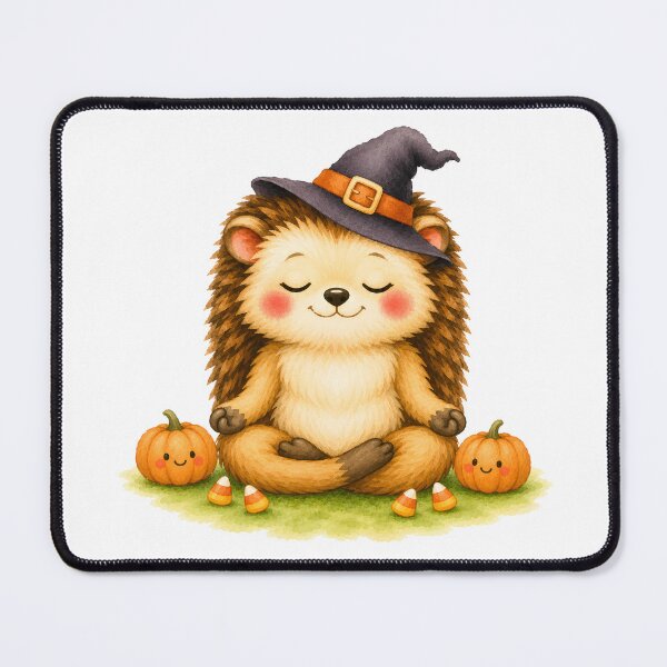 Item preview, Halloween Lotus Hedgehog in a Witch’s Hat designed and sold by YogiAnimalArt.
