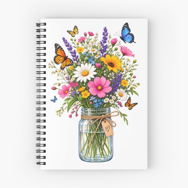 Item preview, Colorful Wildflower Bouquet with Butterflies designed and sold by TinyWeird.