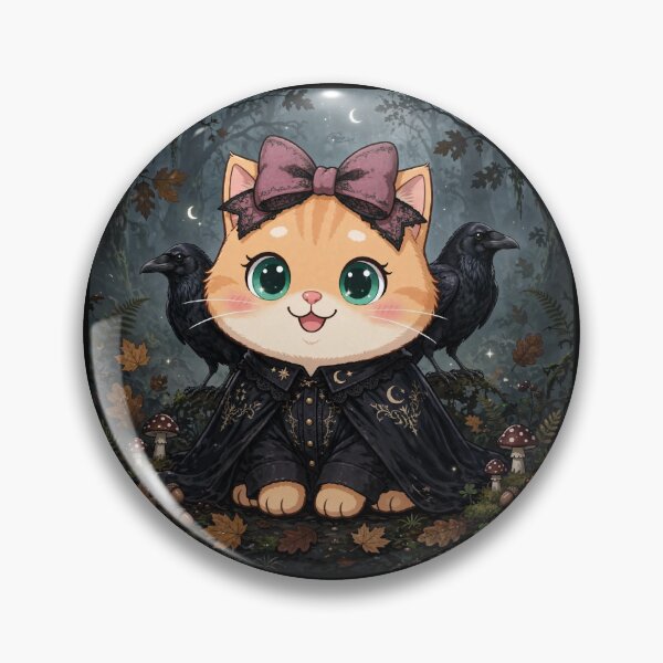 Item preview, Cute Gothic Witch Cat Forest Crows Mushrooms designed and sold by Moody Vibes Studio.