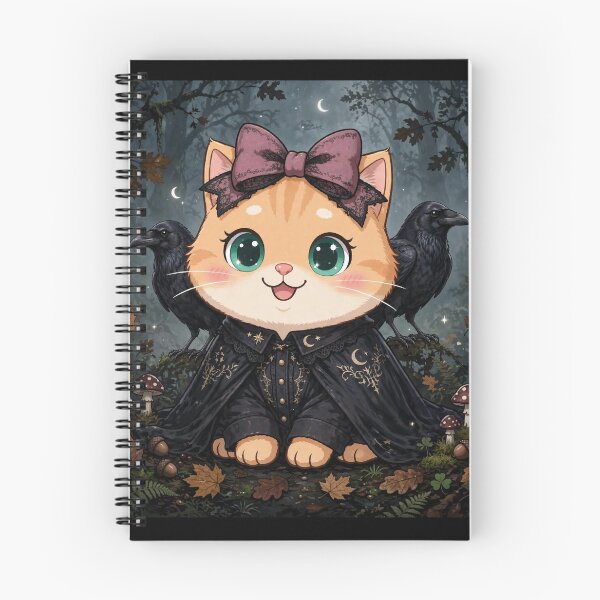Item preview, Cute Gothic Witch Cat Forest Crows Mushrooms designed and sold by Moody Vibes Studio.