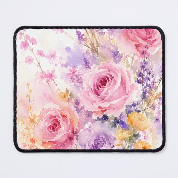 Item preview, Watercolor Pink Roses & Lavender – Romantic Pastel Floral Bouquet designed and sold by GutyzDesignsES.
