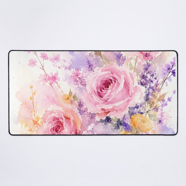 Item preview, Watercolor Pink Roses & Lavender – Romantic Pastel Floral Bouquet designed and sold by GutyzDesignsES.