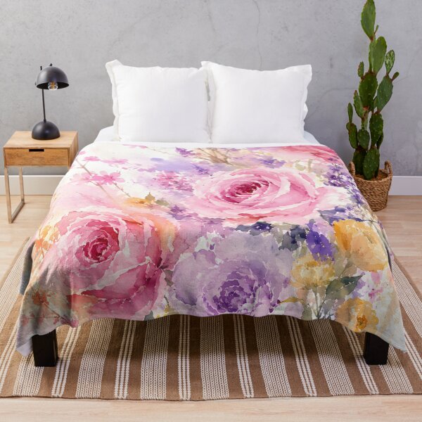 Item preview, Watercolor Pink Roses & Lavender – Romantic Pastel Floral Bouquet designed and sold by GutyzDesignsES.