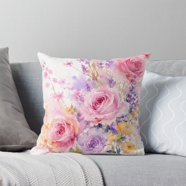 Item preview, Watercolor Pink Roses & Lavender – Romantic Pastel Floral Bouquet designed and sold by GutyzDesignsES.
