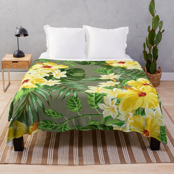 Item preview, Yellow Tropical Floral and Palm Leaves Pattern designed and sold by Johnnies.