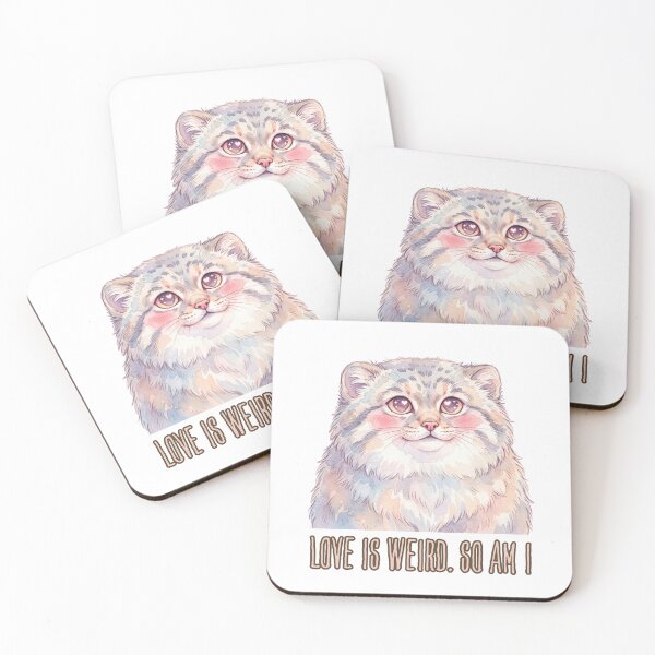 Item preview, Love Is Weird So Am I | Cute Pallas Cat (Manul) Valentine Meme designed and sold by HelgaCraftery.
