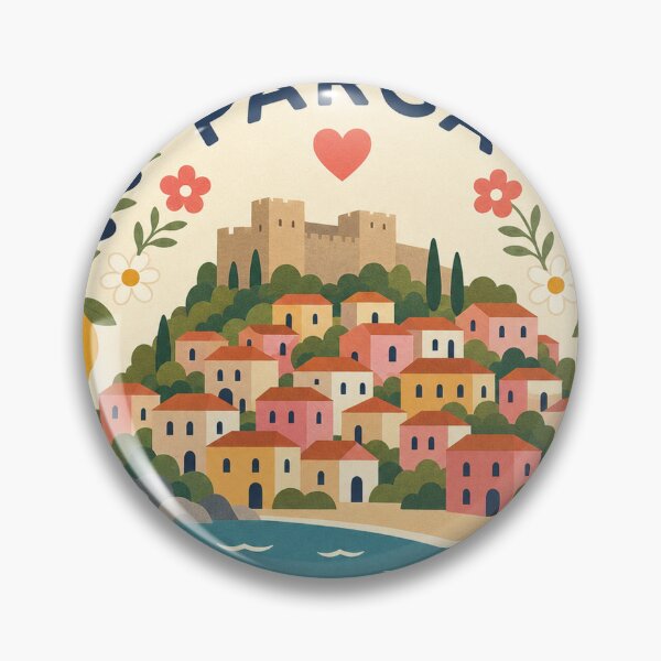 Item preview, Parga Greece Travel Souvenir Modern Folk Art designed and sold by VisualArtsOasis.