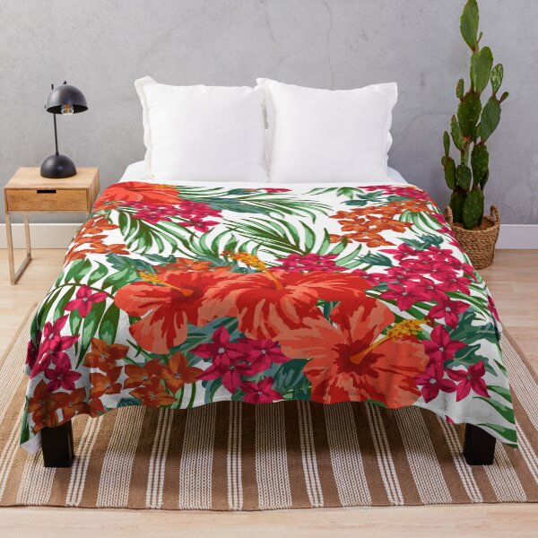Item preview, Red Hibiscus and Tropical Botanical Pattern designed and sold by Johnnies.