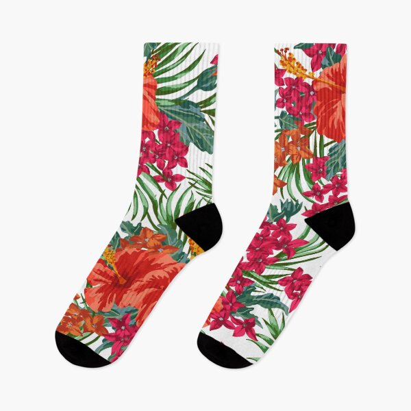 Item preview, Red Hibiscus and Tropical Botanical Pattern designed and sold by Johnnies.