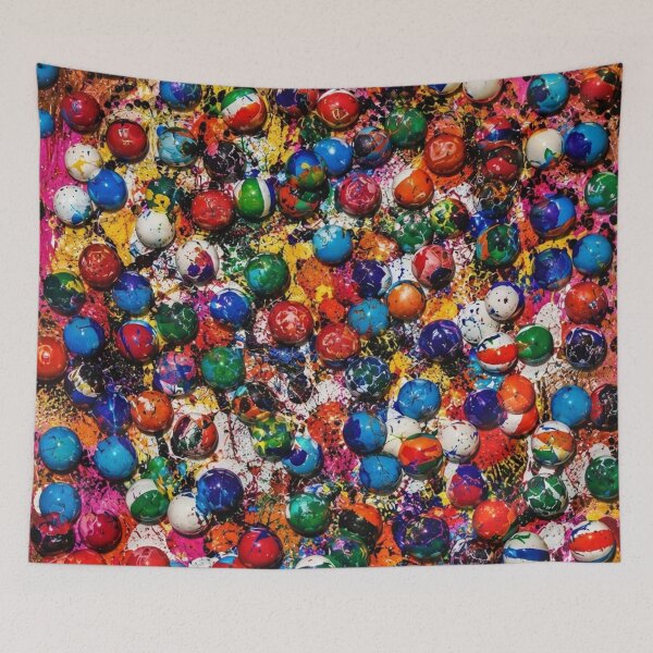 Item preview, Festive Peppermint Candy Chaos Mixed Media Art designed and sold by THE SPLATTERED HAUS BY SAGE BANKS.