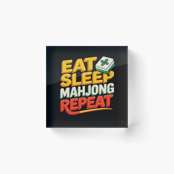 Item preview, Mens Eat Sleep Mahjong Repeat Tile Game Players Performance designed and sold by InkStormPro.