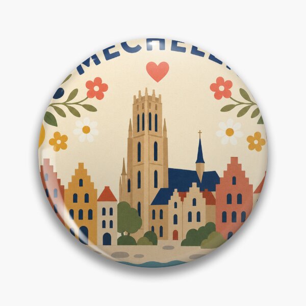 Item preview, Mechelen Belgium Travel Souvenir Modern Folk Art designed and sold by VisualArtsOasis.