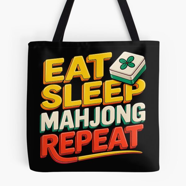 Item preview, Mens Eat Sleep Mahjong Repeat Tile Game Players Performance designed and sold by InkStormPro.