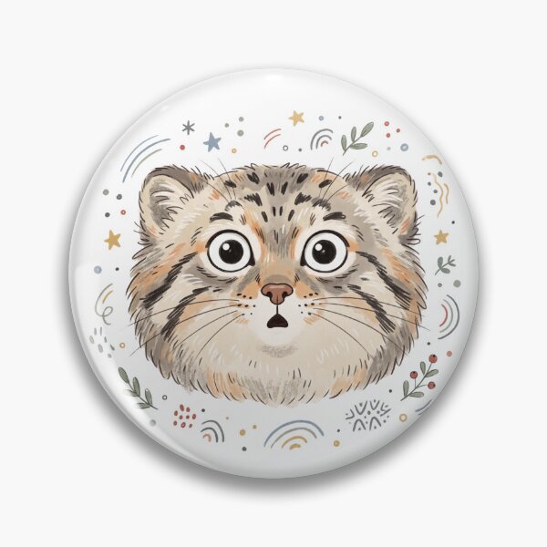 Item preview, Confused Pallas Cat (Manul) | Cute Wide-Eyed Floof Meme Design designed and sold by HelgaCraftery.