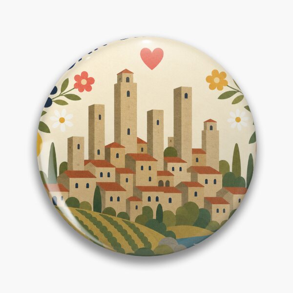 Item preview, San Gimignano Italy Travel Souvenir Modern Folk Art designed and sold by VisualArtsOasis.