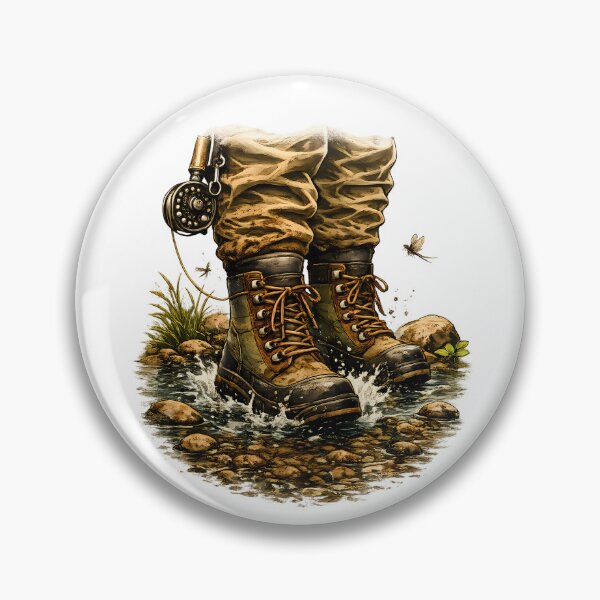 Item preview, Wading boots in a crystal-clear stream designed and sold by Daily Quirk.