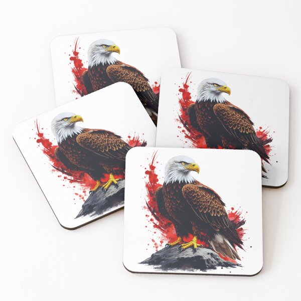 Item preview, Trash‑Polka Eagle – Bold Red and Black Wildlife Design designed and sold by GabeMountainArt.