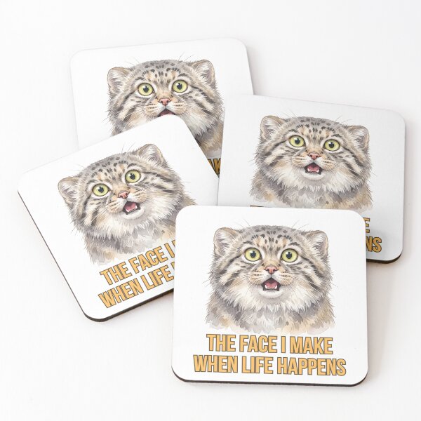 Item preview, The Face I Make When Life Happens | Funny Pallas Cat (Manul) Meme Design designed and sold by HelgaCraftery.