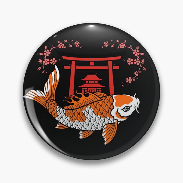 Item preview, Koi Fish With Torii Gate And Sakura - Japanese Irezumi Tattoo Art designed and sold by Surviving Monday Club.
