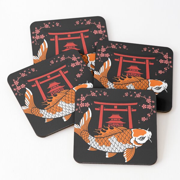 Item preview, Koi Fish With Torii Gate And Sakura - Japanese Irezumi Tattoo Art designed and sold by Surviving Monday Club.