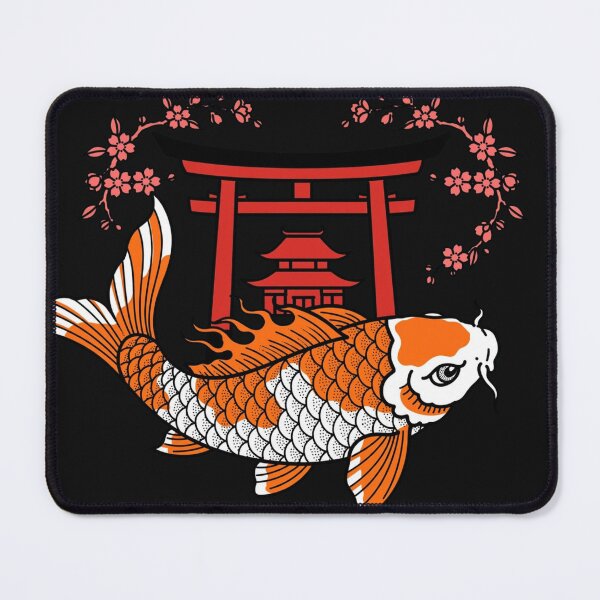 Item preview, Koi Fish With Torii Gate And Sakura - Japanese Irezumi Tattoo Art designed and sold by Surviving Monday Club.