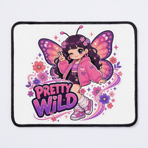 Item preview, Pretty Wild Butterfly Girl Sticker PNG | Cute Pink Purple Kawaii Graphic | Feminine Aesthetic Vinyl Decal | Girly Gift designed and sold by Stylestickers55.