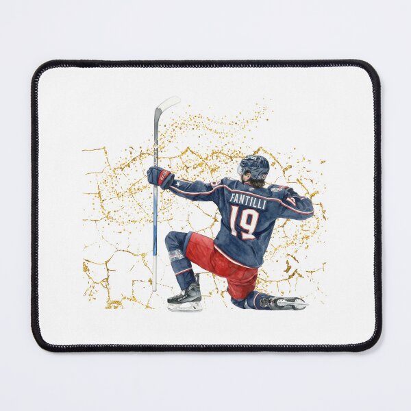 Item preview, Fantilli Columbus Blue Jackets Hockey Celebration Watercolor Gold Art designed and sold by Cucuzeus.