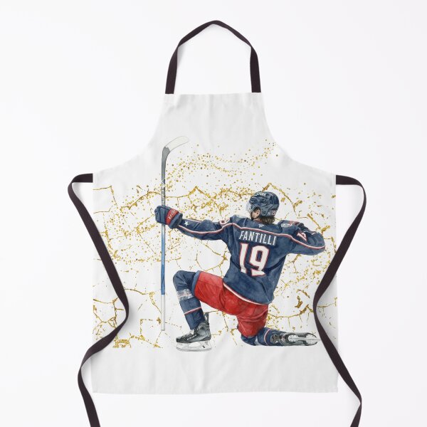 Item preview, Fantilli Columbus Blue Jackets Hockey Celebration Watercolor Gold Art designed and sold by Cucuzeus.