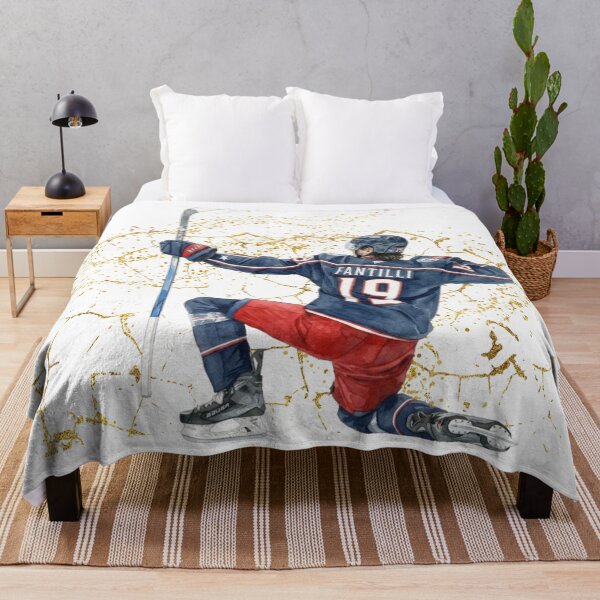 Item preview, Fantilli Columbus Blue Jackets Hockey Celebration Watercolor Gold Art designed and sold by Cucuzeus.