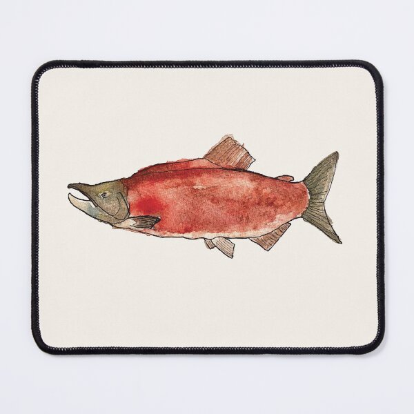 Item preview, Watercolour Sockeye Salmon motif designed and sold by Eclecticprintco.