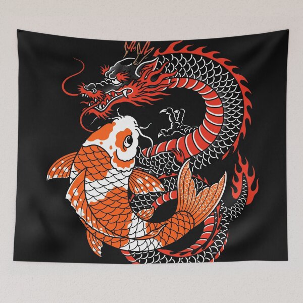 Item preview,  Koi Fish And Japanese Dragon - Irezumi Tattoo Art designed and sold by Surviving Monday Club.