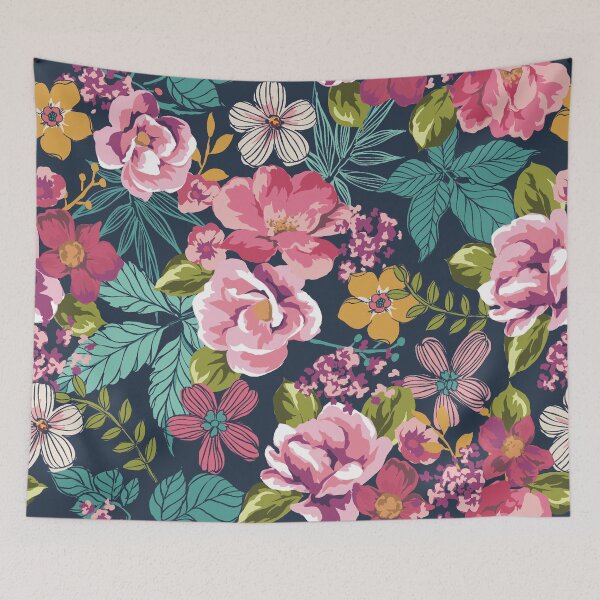 Item preview, Dark Moody Vintage Pink Roses Floral Pattern designed and sold by Johnnies.
