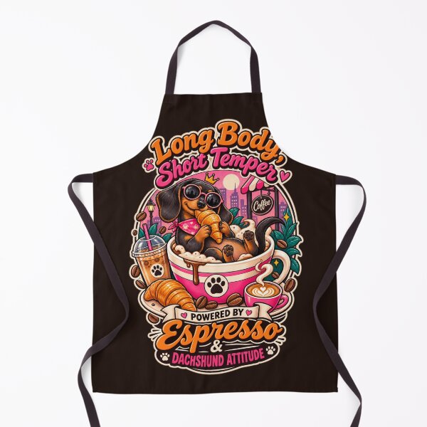 Item preview, Long Body Short Temper Dachshund Coffee Lovers Quote | Funny Wiener Dog Art designed and sold by BLUESKY11a.