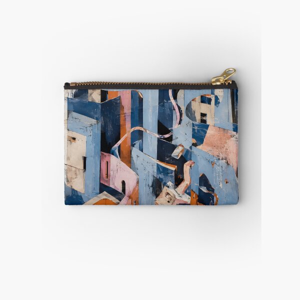 Item preview, Surreal Geometric Cityscape with Eyes – Abstract Architecture in Blue, Pink & Orange designed and sold by GutyzDesignsES.
