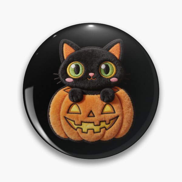 Item preview, Kawaii Halloween Cat Chenille Patch Style designed and sold by thelexiverse.