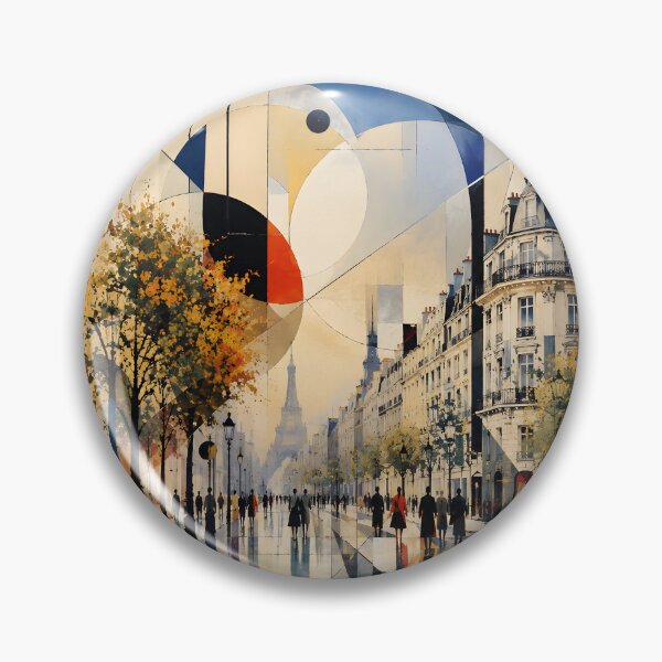 Item preview, Paris Eiffel Tower Geometric Cityscape – Modern French Travel Wall Art designed and sold by GutyzDesignsES.
