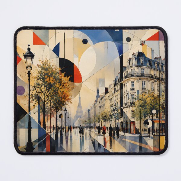 Item preview, Paris Eiffel Tower Geometric Cityscape – Modern French Travel Wall Art designed and sold by GutyzDesignsES.