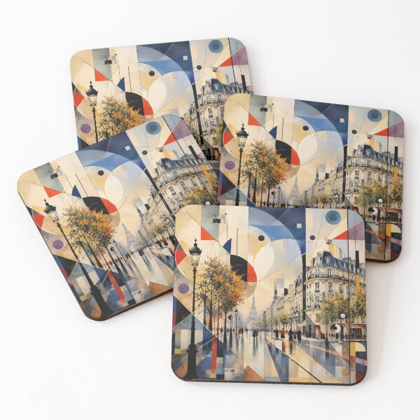 Item preview, Paris Eiffel Tower Geometric Cityscape – Modern French Travel Wall Art designed and sold by GutyzDesignsES.