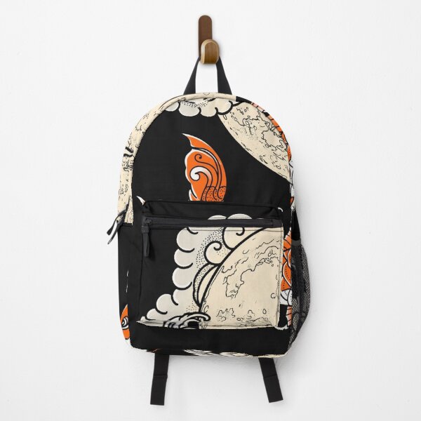 Item preview, Koi Fish And Full Moon With Clouds - Japanese Irezumi Art designed and sold by Surviving Monday Club.
