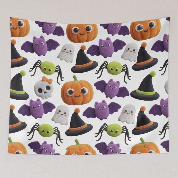 Item preview, Purple Bat Pumpkin Halloween Pattern designed and sold by LenNo9881.