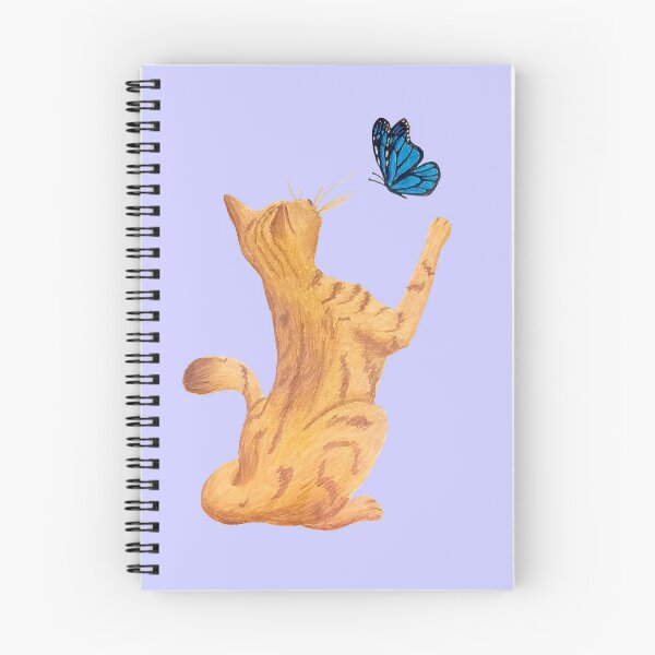 Item preview, Cat and Butterfly - Lavender Blue BG designed and sold by lavenderXblue.