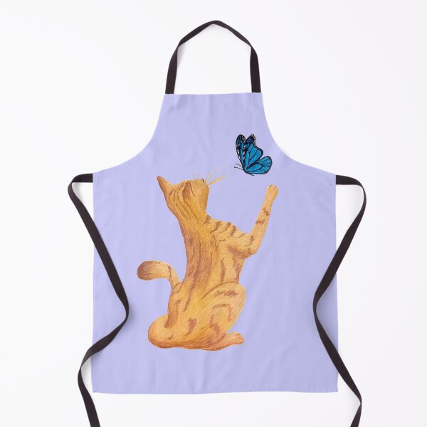 Item preview, Cat and Butterfly - Lavender Blue BG designed and sold by lavenderXblue.