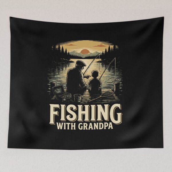 Item preview, Fishing With Grandpa Shirt Vintage Lake Sunset Dock designed and sold by HolidayMoods.