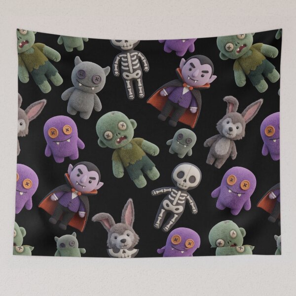 Item preview, Cute Gothic Plush Monster Pattern designed and sold by LenNo9881.