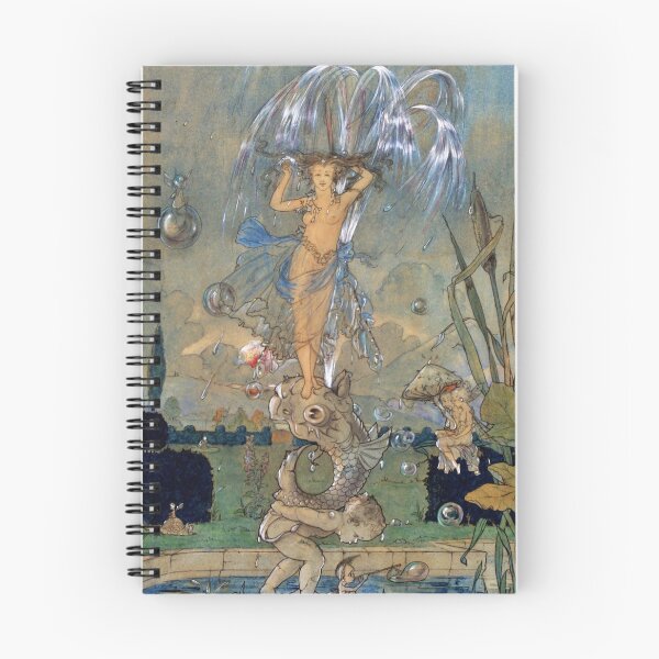 Item preview, Fairy Art Print, Vintage Fantasy Water Fountain, Enchanted Fairy Tale Wall Decor for Fantasy Lovers designed and sold by RickE.
